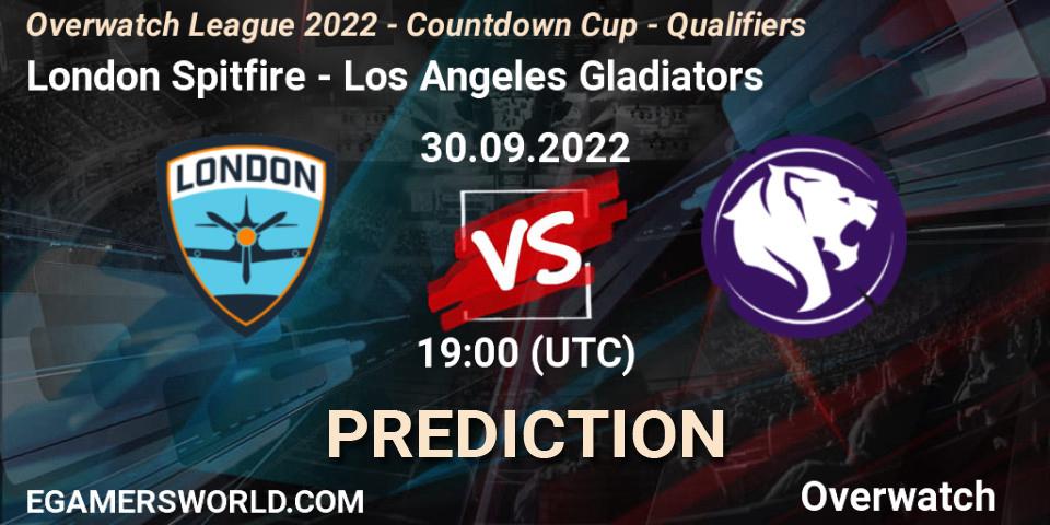 London Spitfire vs Los Angeles Gladiators: Betting TIp, Match Prediction. 30.09.22. Overwatch, Overwatch League 2022 - Countdown Cup - Qualifiers