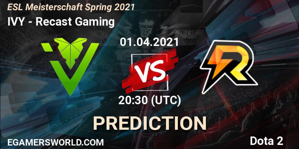 IVY vs Recast Gaming: Betting TIp, Match Prediction. 01.04.2021 at 20:30. Dota 2, ESL Meisterschaft Spring 2021
