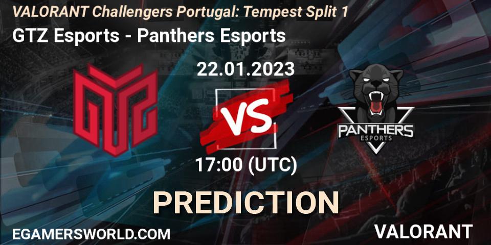 GTZ Esports vs Panthers Esports: Betting TIp, Match Prediction. 22.01.2023 at 17:45. VALORANT, VALORANT Challengers 2023 Portugal: Tempest Split 1