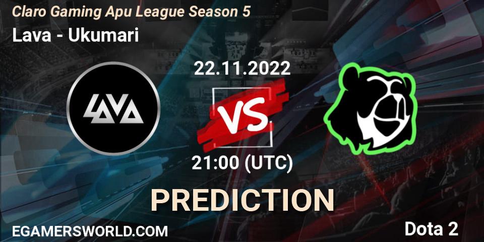 Lava vs Ukumari: Betting TIp, Match Prediction. 22.11.22. Dota 2, Claro Gaming Apu League Season 5