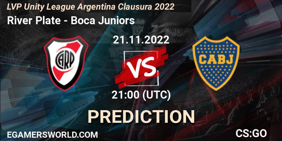 River Plate vs Boca Juniors: Betting TIp, Match Prediction. 21.11.2022 at 21:00. Counter-Strike (CS2), LVP Unity League Argentina Clausura 2022