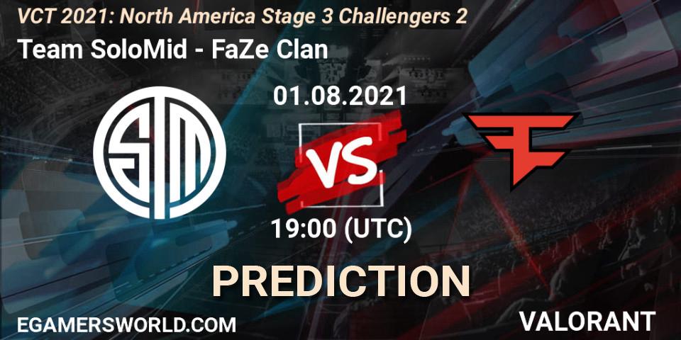 Team SoloMid vs FaZe Clan: Betting TIp, Match Prediction. 01.08.2021 at 19:00. VALORANT, VCT 2021: North America Stage 3 Challengers 2