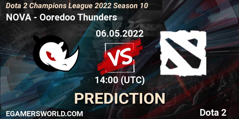 NOVA vs Ooredoo Thunders: Betting TIp, Match Prediction. 06.05.2022 at 14:12. Dota 2, Dota 2 Champions League 2022 Season 10 