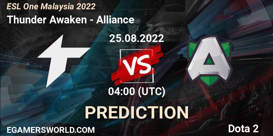 Thunder Awaken vs Alliance: Betting TIp, Match Prediction. 25.08.2022 at 04:00. Dota 2, ESL One Malaysia 2022