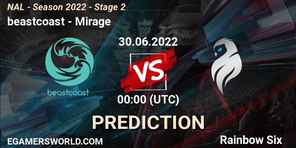 beastcoast vs Mirage: Betting TIp, Match Prediction. 30.06.2022 at 00:00. Rainbow Six, NAL - Season 2022 - Stage 2