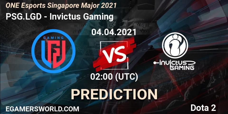 PSG.LGD vs Invictus Gaming: Betting TIp, Match Prediction. 04.04.21. Dota 2, ONE Esports Singapore Major 2021
