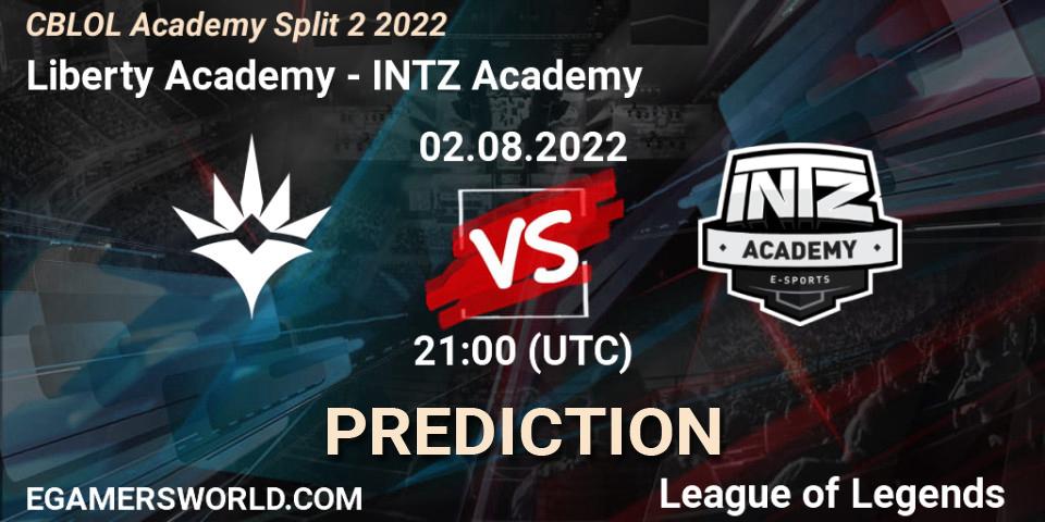 Liberty Academy vs INTZ Academy: Betting TIp, Match Prediction. 02.08.2022 at 21:00. LoL, CBLOL Academy Split 2 2022