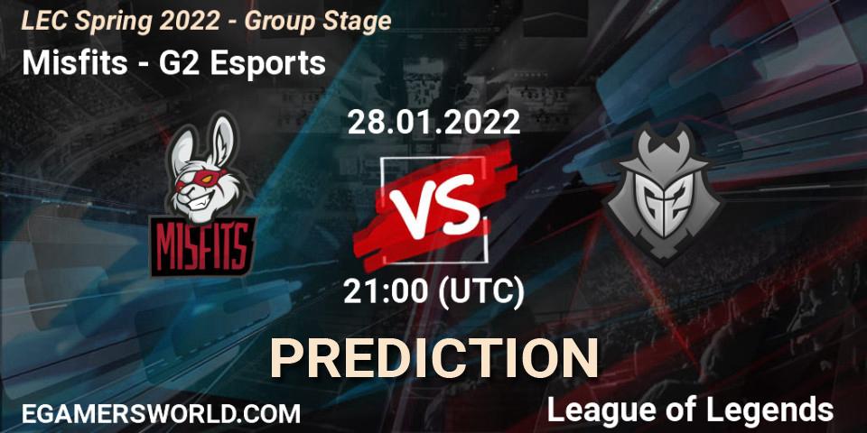 Misfits vs G2 Esports: Betting TIp, Match Prediction. 28.01.22. LoL, LEC Spring 2022 - Group Stage