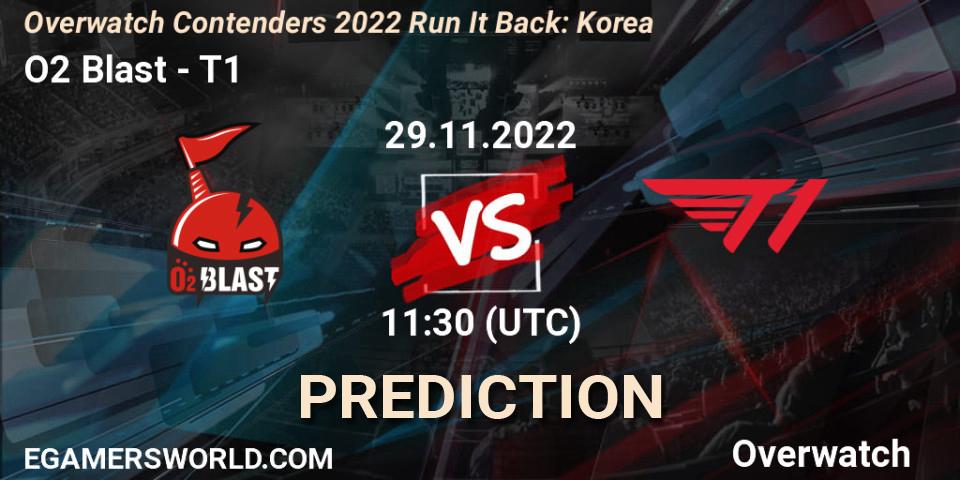 O2 Blast vs T1: Betting TIp, Match Prediction. 29.11.22. Overwatch, Overwatch Contenders 2022 Run It Back: Korea