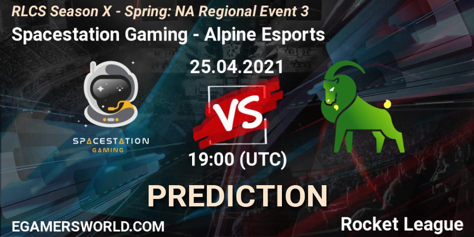 Spacestation Gaming vs Alpine Esports: Betting TIp, Match Prediction. 25.04.2021 at 19:00. Rocket League, RLCS Season X - Spring: NA Regional Event 3