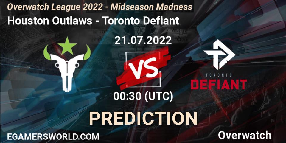 Houston Outlaws vs Toronto Defiant: Betting TIp, Match Prediction. 21.07.22. Overwatch, Overwatch League 2022 - Midseason Madness