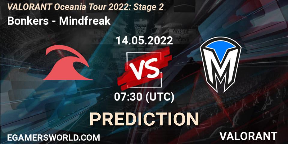 Bonkers vs Mindfreak: Betting TIp, Match Prediction. 14.05.2022 at 08:30. VALORANT, VALORANT Oceania Tour 2022: Stage 2
