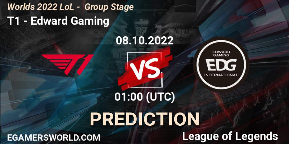 T1 vs Edward Gaming: Betting TIp, Match Prediction. 08.10.2022 at 01:00. LoL, Worlds 2022 LoL - Group Stage