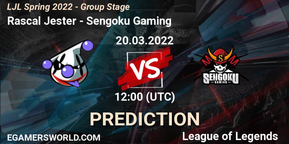 Rascal Jester vs Sengoku Gaming: Betting TIp, Match Prediction. 20.03.22. LoL, LJL Spring 2022 - Group Stage