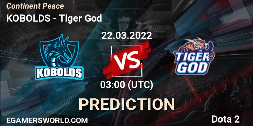 KOBOLDS vs Tiger God: Betting TIp, Match Prediction. 22.03.2022 at 03:22. Dota 2, Continent Peace