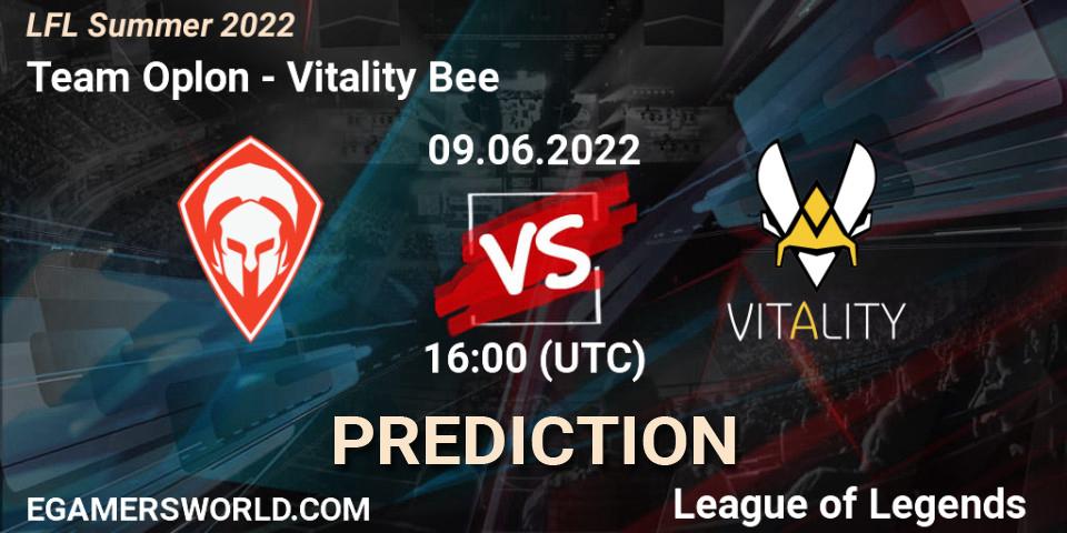 Team Oplon vs Vitality Bee: Betting TIp, Match Prediction. 09.06.2022 at 16:00. LoL, LFL Summer 2022