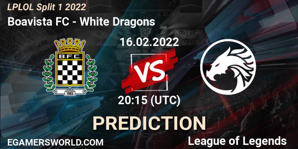 Boavista FC vs White Dragons: Betting TIp, Match Prediction. 16.02.2022 at 20:15. LoL, LPLOL Split 1 2022