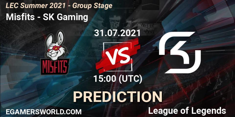Misfits vs SK Gaming: Betting TIp, Match Prediction. 31.07.21. LoL, LEC Summer 2021 - Group Stage