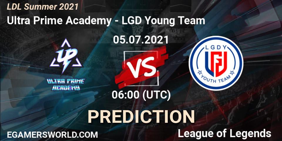 Ultra Prime Academy vs LGD Young Team: Betting TIp, Match Prediction. 05.07.2021 at 06:00. LoL, LDL Summer 2021