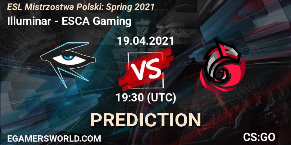 Illuminar vs ESCA Gaming: Betting TIp, Match Prediction. 27.04.2021 at 15:30. Counter-Strike (CS2), ESL Mistrzostwa Polski: Spring 2021