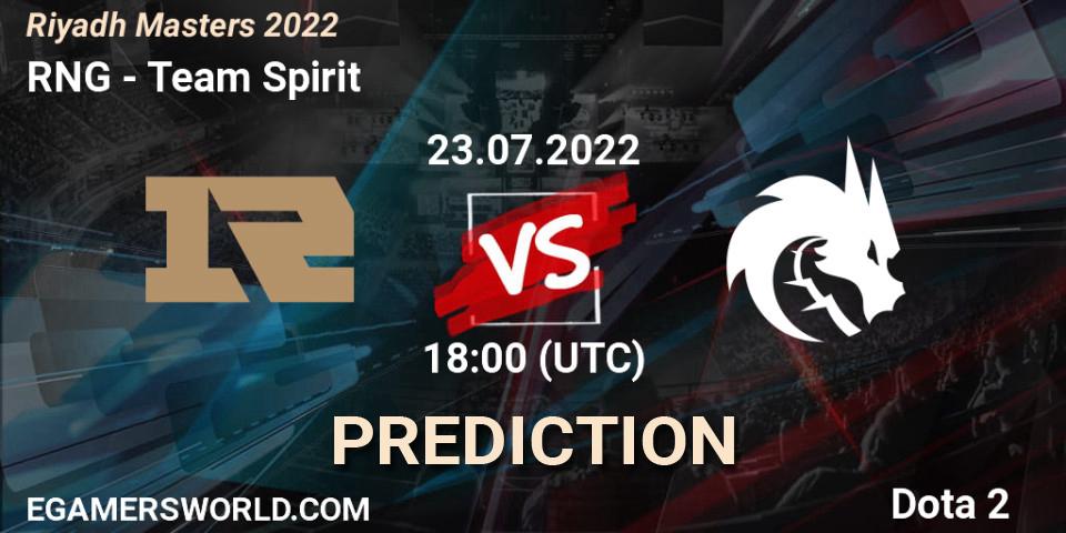 RNG vs Team Spirit: Betting TIp, Match Prediction. 23.07.2022 at 17:58. Dota 2, Riyadh Masters 2022