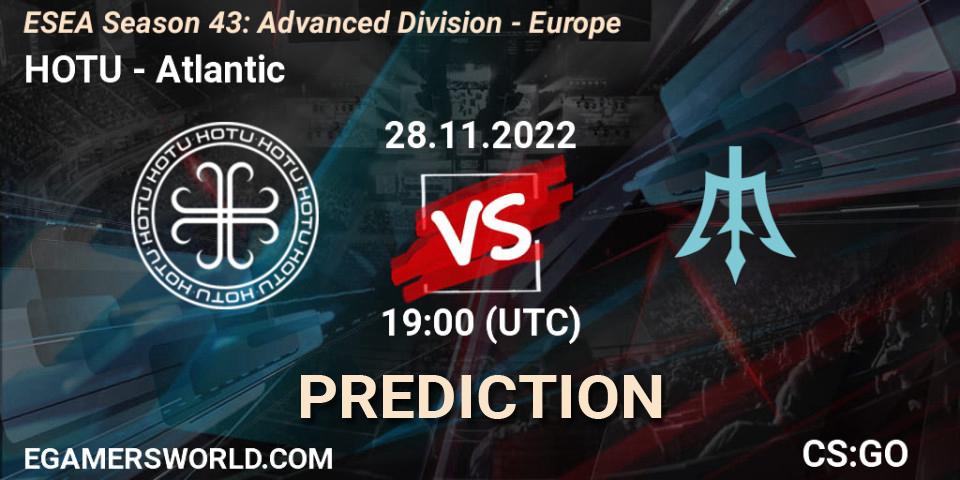 HOTU vs Atlantic: Betting TIp, Match Prediction. 28.11.22. CS2 (CS:GO), ESEA Season 43: Advanced Division - Europe
