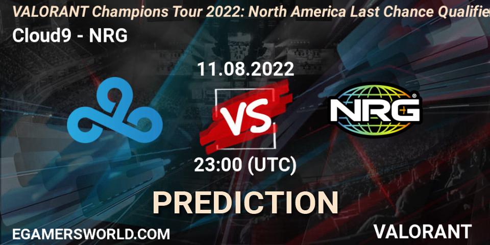 Cloud9 vs NRG: Betting TIp, Match Prediction. 12.08.22. VALORANT, VCT 2022: North America Last Chance Qualifier