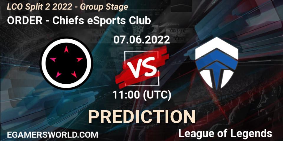 ORDER vs Chiefs eSports Club: Betting TIp, Match Prediction. 07.06.22. LoL, LCO Split 2 2022 - Group Stage