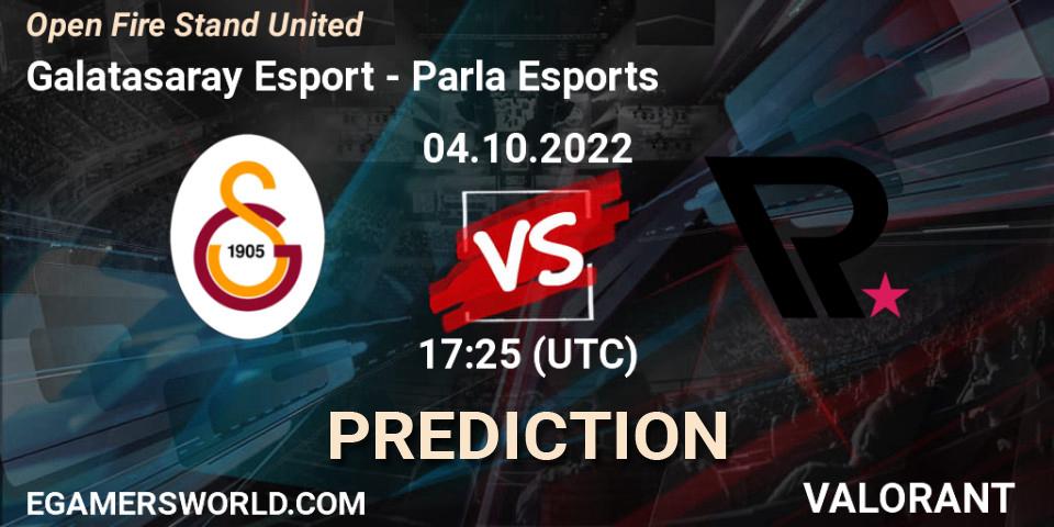 Galatasaray Esport vs Parla Esports: Betting TIp, Match Prediction. 04.10.2022 at 17:25. VALORANT, Open Fire Stand United