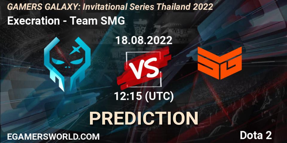Execration vs Team SMG: Betting TIp, Match Prediction. 18.08.2022 at 11:35. Dota 2, GAMERS GALAXY: Invitational Series Thailand 2022