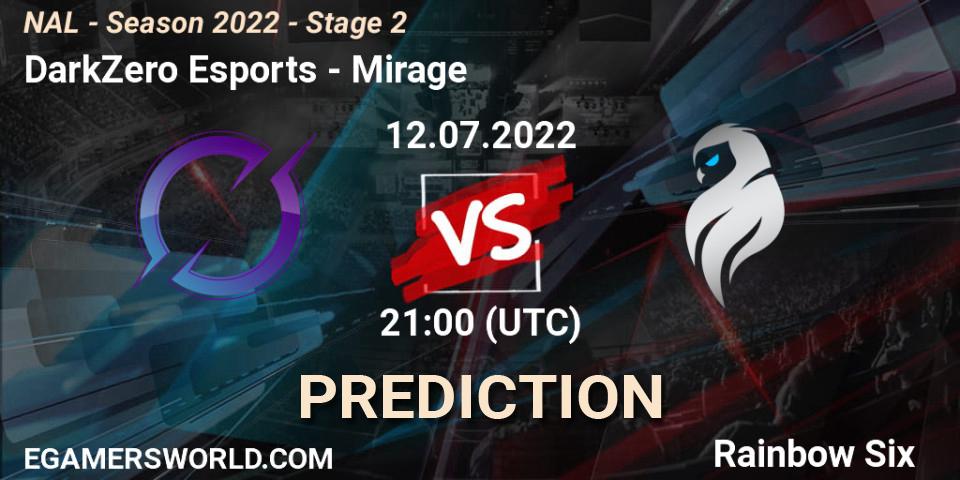 DarkZero Esports vs Mirage: Betting TIp, Match Prediction. 13.07.2022 at 21:00. Rainbow Six, NAL - Season 2022 - Stage 2