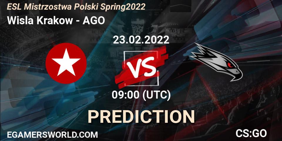 Wisla Krakow vs AGO: Betting TIp, Match Prediction. 23.02.2022 at 09:00. Counter-Strike (CS2), ESL Mistrzostwa Polski Spring 2022