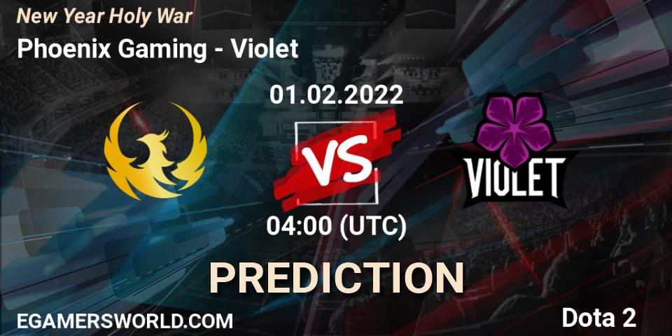 Phoenix Gaming vs Violet: Betting TIp, Match Prediction. 28.01.2022 at 06:00. Dota 2, New Year Holy War