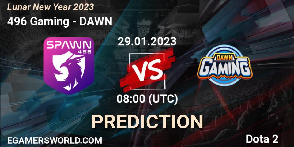 496 Gaming vs DAWN: Betting TIp, Match Prediction. 29.01.23. Dota 2, Lunar New Year 2023