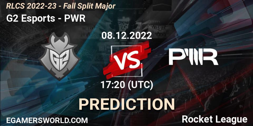 G2 Esports vs PWR: Betting TIp, Match Prediction. 08.12.2022 at 17:15. Rocket League, RLCS 2022-23 - Fall Split Major