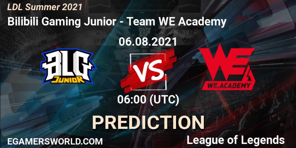Bilibili Gaming Junior vs Team WE Academy: Betting TIp, Match Prediction. 06.08.2021 at 07:00. LoL, LDL Summer 2021