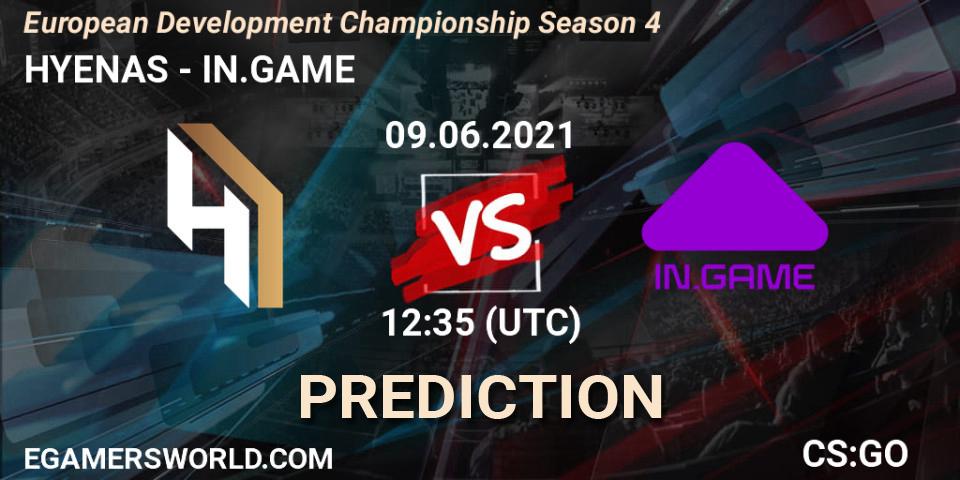 HYENAS vs IN.GAME: Betting TIp, Match Prediction. 09.06.2021 at 12:45. Counter-Strike (CS2), European Development Championship Season 4