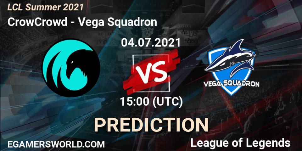 CrowCrowd vs Vega Squadron: Betting TIp, Match Prediction. 04.07.2021 at 15:00. LoL, LCL Summer 2021