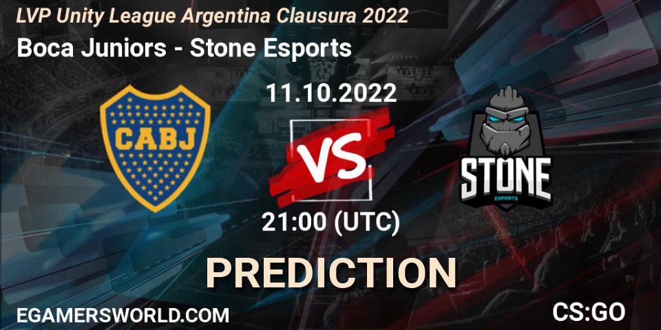 Boca Juniors vs Stone Esports: Betting TIp, Match Prediction. 11.10.2022 at 21:00. Counter-Strike (CS2), LVP Unity League Argentina Clausura 2022