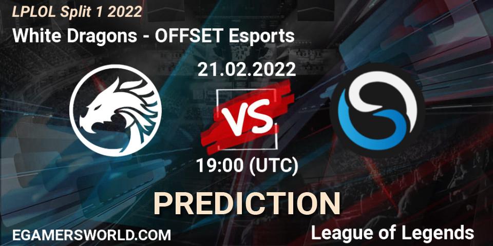 White Dragons vs OFFSET Esports: Betting TIp, Match Prediction. 21.02.2022 at 19:00. LoL, LPLOL Split 1 2022
