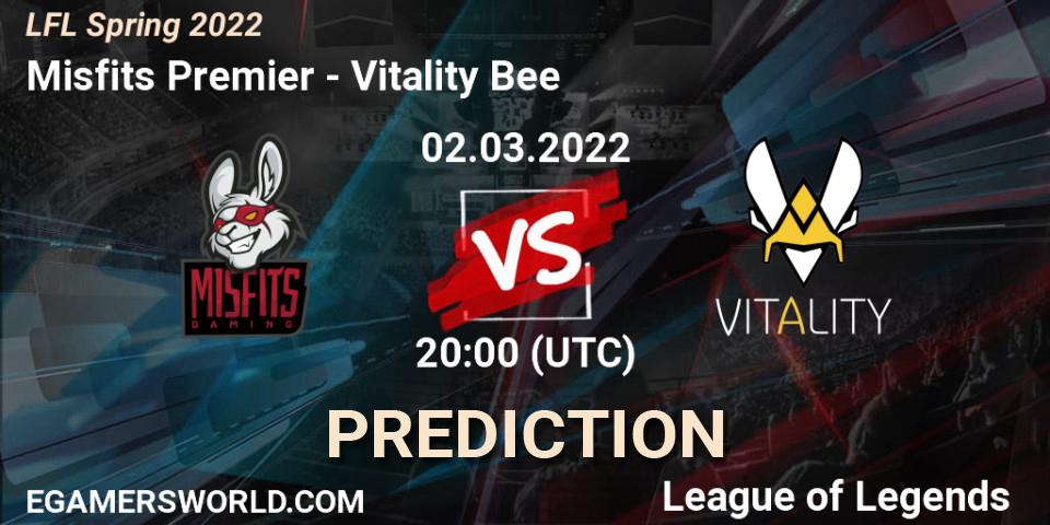 Misfits Premier vs Vitality Bee: Betting TIp, Match Prediction. 02.03.22. LoL, LFL Spring 2022