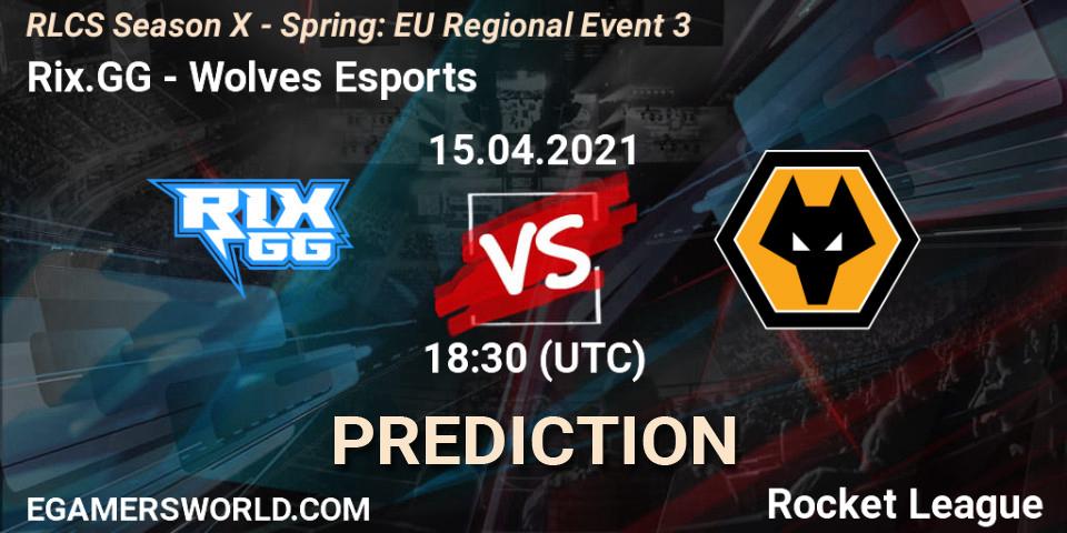 Rix.GG vs Wolves Esports: Betting TIp, Match Prediction. 15.04.21. Rocket League, RLCS Season X - Spring: EU Regional Event 3