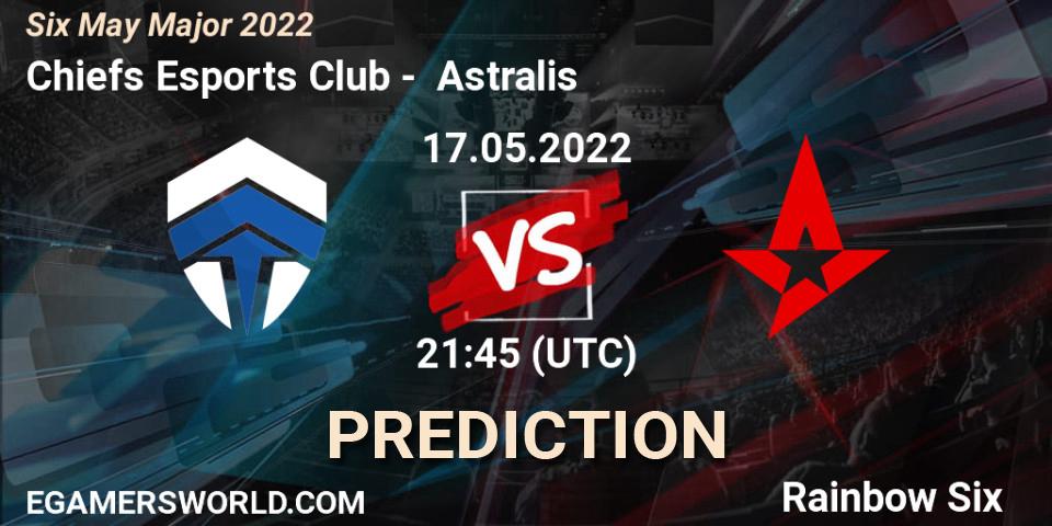 Chiefs Esports Club vs Astralis: Betting TIp, Match Prediction. 17.05.2022 at 21:45. Rainbow Six, Six Charlotte Major 2022