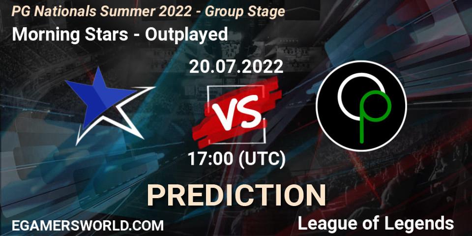 Morning Stars vs Outplayed: Betting TIp, Match Prediction. 20.07.22. LoL, PG Nationals Summer 2022 - Group Stage