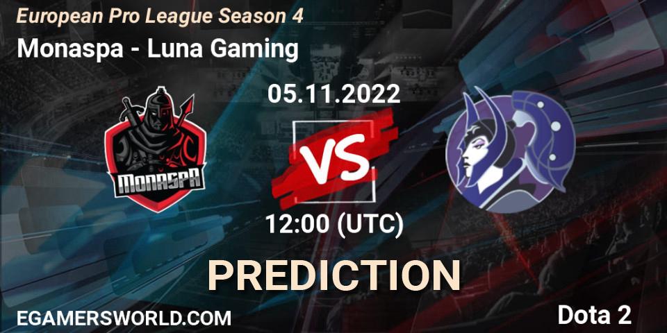 Monaspa vs MooN team: Betting TIp, Match Prediction. 10.11.22. Dota 2, European Pro League Season 4