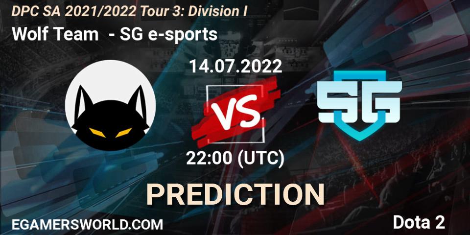 Wolf Team vs SG e-sports: Betting TIp, Match Prediction. 14.07.22. Dota 2, DPC SA 2021/2022 Tour 3: Division I