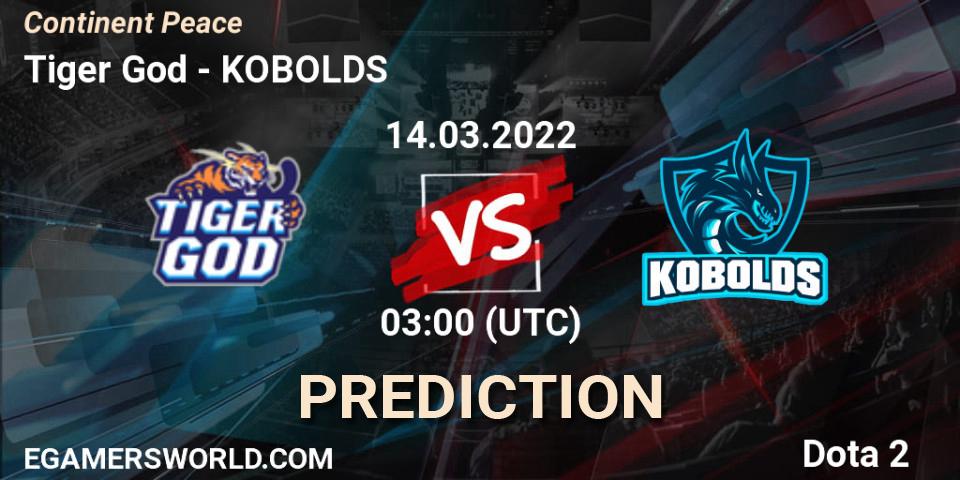 Tiger God vs KOBOLDS: Betting TIp, Match Prediction. 14.03.2022 at 04:05. Dota 2, Continent Peace