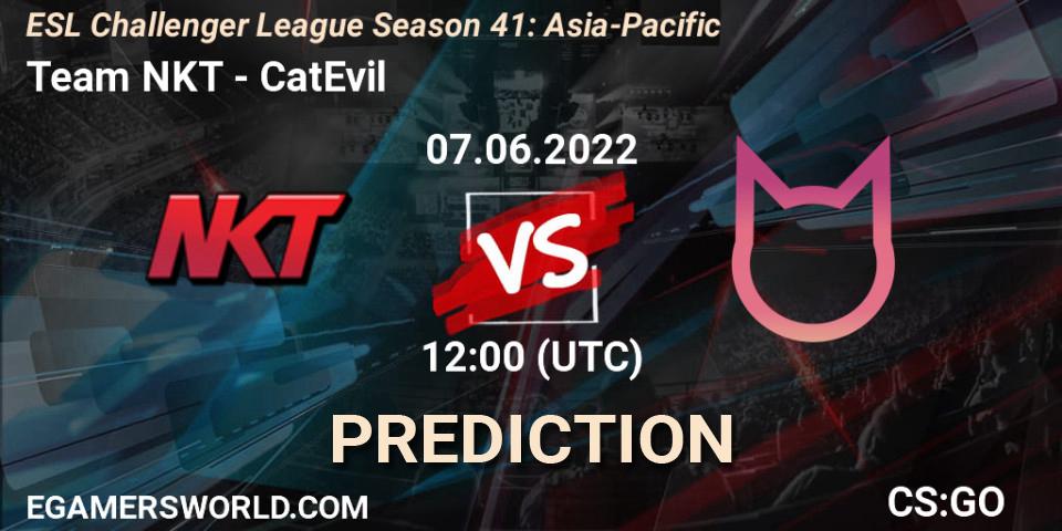 Team NKT vs CatEvil: Betting TIp, Match Prediction. 07.06.2022 at 12:00. Counter-Strike (CS2), ESL Challenger League Season 41: Asia-Pacific