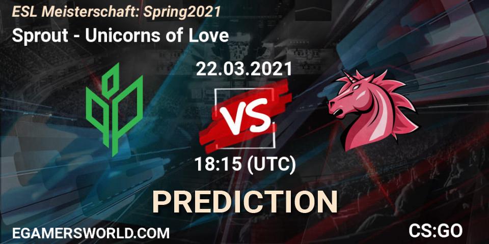 Sprout vs Unicorns of Love: Betting TIp, Match Prediction. 22.03.21. CS2 (CS:GO), ESL Meisterschaft: Spring 2021
