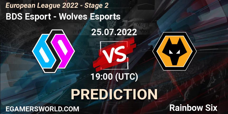 BDS Esport vs Wolves Esports: Betting TIp, Match Prediction. 25.07.2022 at 18:00. Rainbow Six, European League 2022 - Stage 2